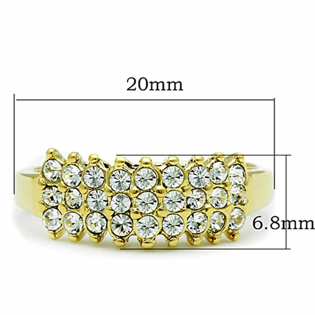 Stainless Steel Gold CZ Crown Tiara Ring | The Stainless Jewelry view 2