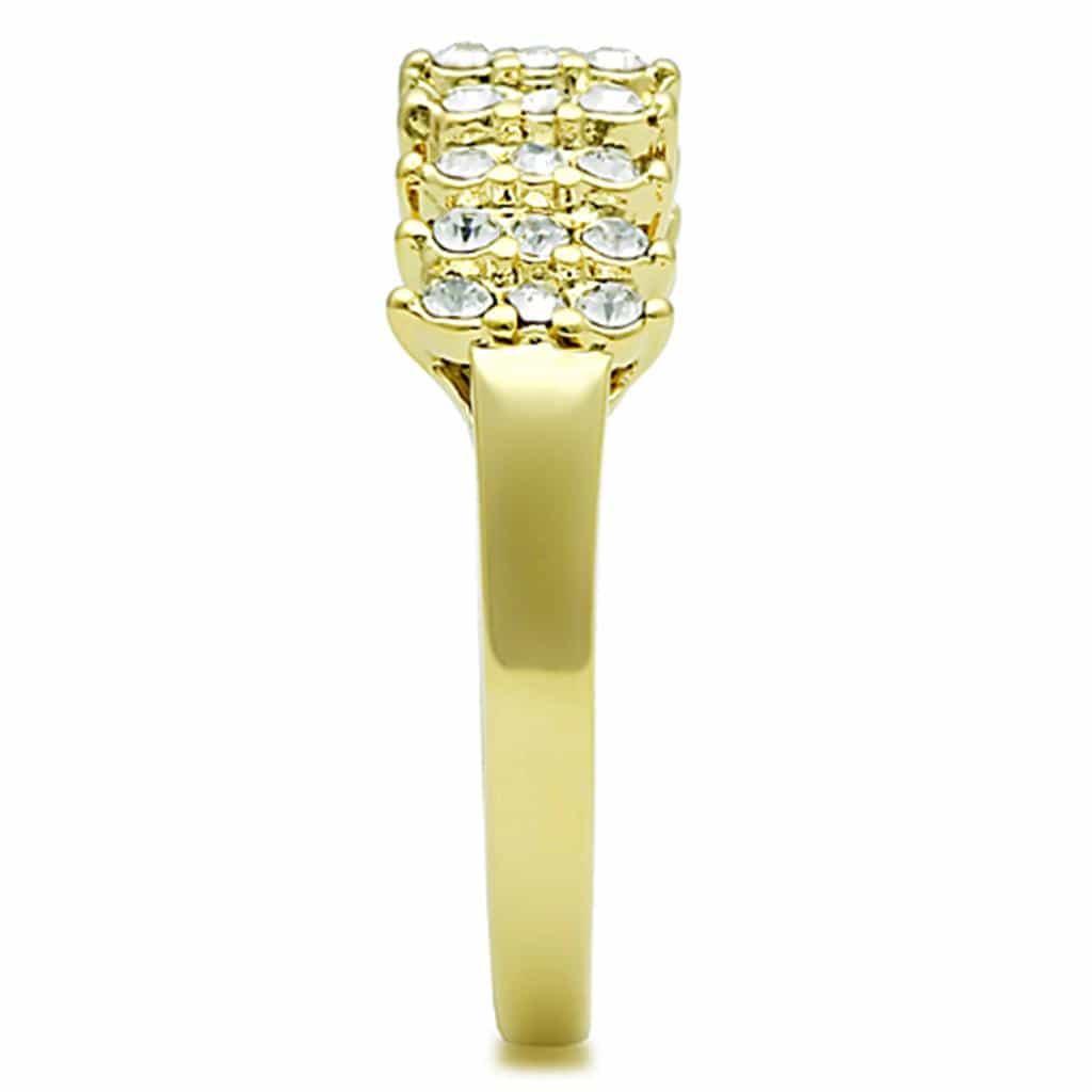 Stainless Steel Gold CZ Crown Tiara Ring | The Stainless Jewelry view 8