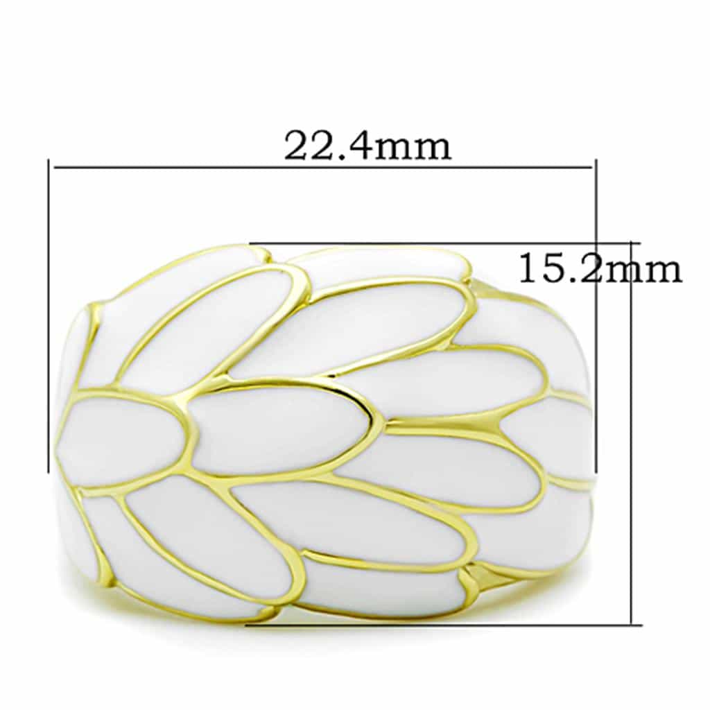 Stainless Steel White Enamel Wing Cage Ring view 6