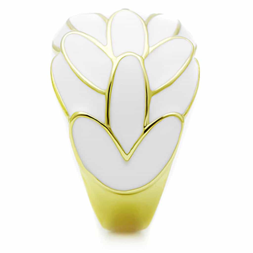 Stainless Steel White Enamel Wing Cage Ring view 8
