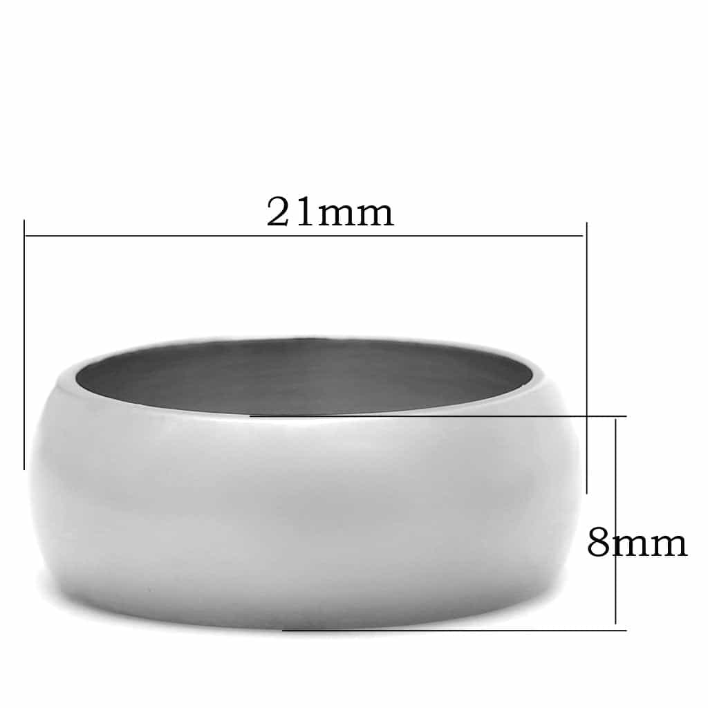 Stainless Steel Polished Smooth Wide Dome Ring view 2