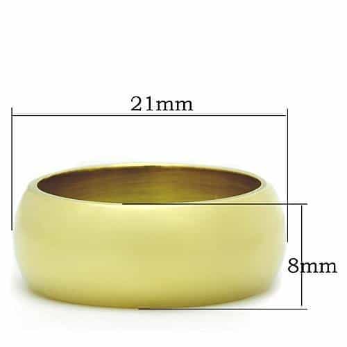 Stainless Steel Gold IP Smooth Dome Ring | The Stainless Jewelry view 6