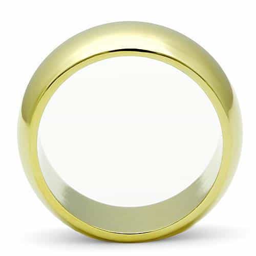 Stainless Steel Gold IP Smooth Dome Ring | The Stainless Jewelry view 7
