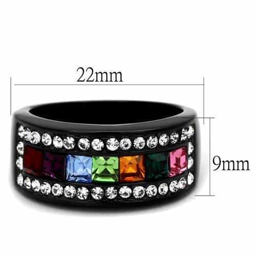 Stainless Steel Rainbow Channel Ring | The Stainless Jewelry view 6