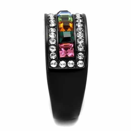 Stainless Steel Rainbow Channel Ring | The Stainless Jewelry view 4