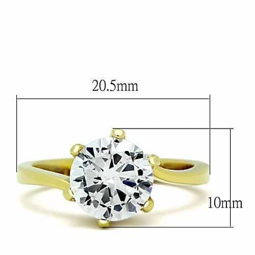 Stainless Steel Solitaire Round Slim Ring | The Stainless Jewelry view 6