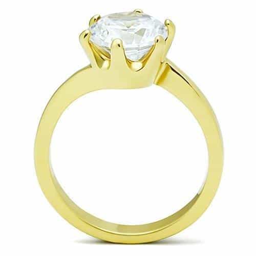 Stainless Steel Solitaire Round Slim Ring | The Stainless Jewelry view 7
