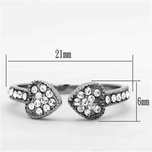 Stainless Steel CZ Pear Halo Bypass Ring | The Stainless Jewelry view 2