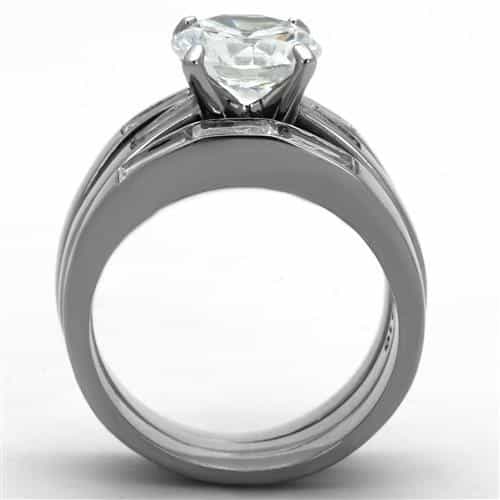 Stainless Steel Triple Band Bridal Ring | The Stainless Jewelry view 7