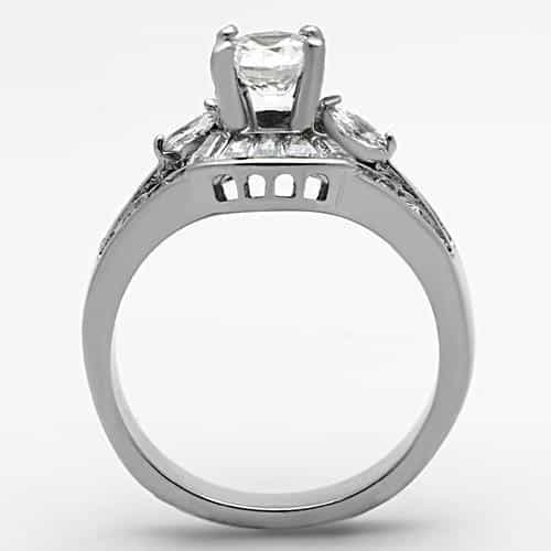 Stainless Steel Round Halo Tiered Ring | The Stainless Jewelry view 7