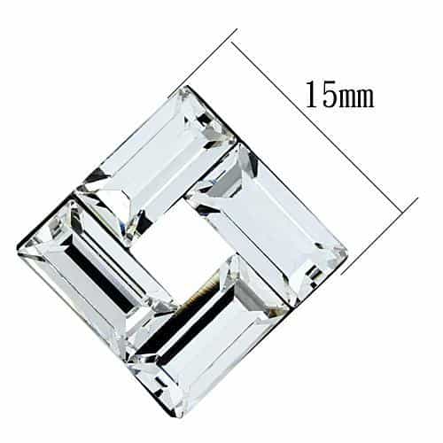 Stainless Steel Clear Crystal Cube Geometric Stud Earrings view 2