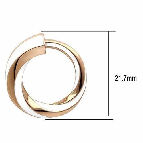 Stainless Steel Rose Gold Interlocking Circle Hoop Earrings view 2