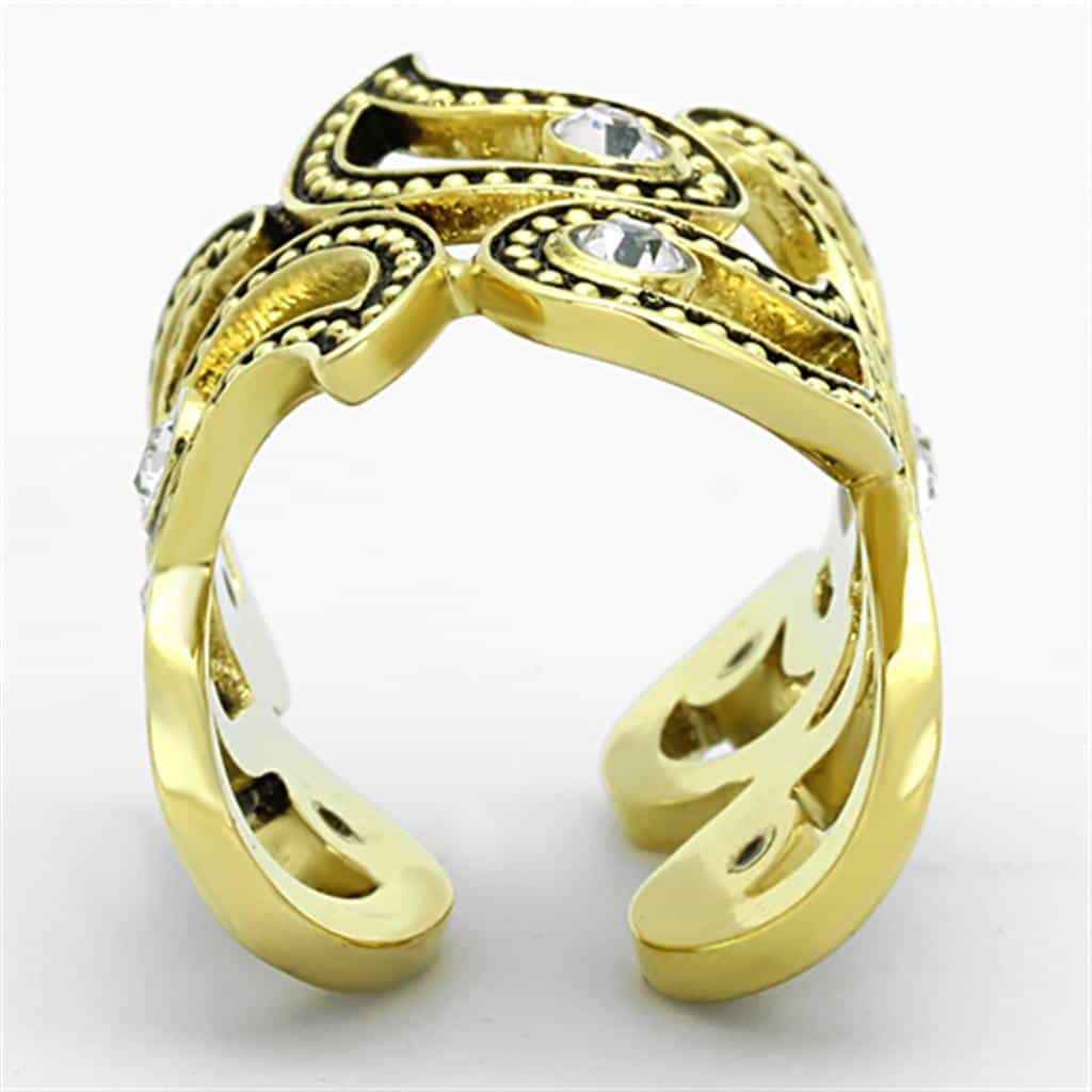 Stainless Steel CZ Filigree Scroll Ring | The Stainless Jewelry view 7
