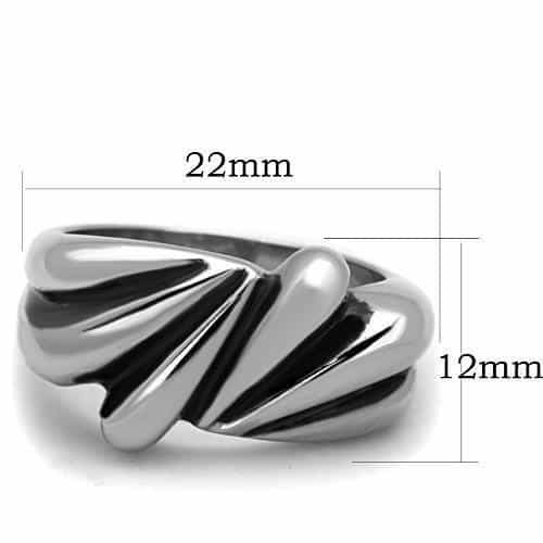 Stainless Steel Polished Leaf Wing Sculptural Dome Ring view 6