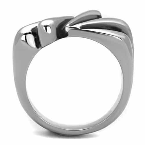 Stainless Steel Polished Leaf Wing Sculptural Dome Ring view 7