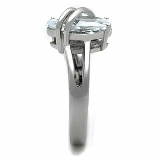 Stainless Steel CZ Pear Trillion Split Band Ring view 8
