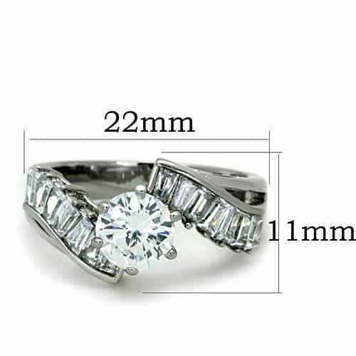 Stainless Steel Oval Baguette Wide Ring | The Stainless Jewelry view 2