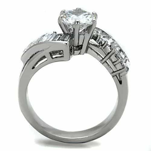 Stainless Steel Oval Baguette Wide Ring | The Stainless Jewelry view 3