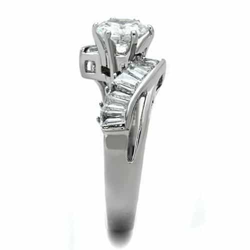 Stainless Steel Oval Baguette Wide Ring | The Stainless Jewelry view 4