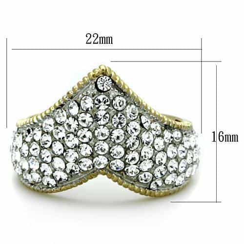 Stainless Steel Pavé V Band Ring | The Stainless Jewelry view 6