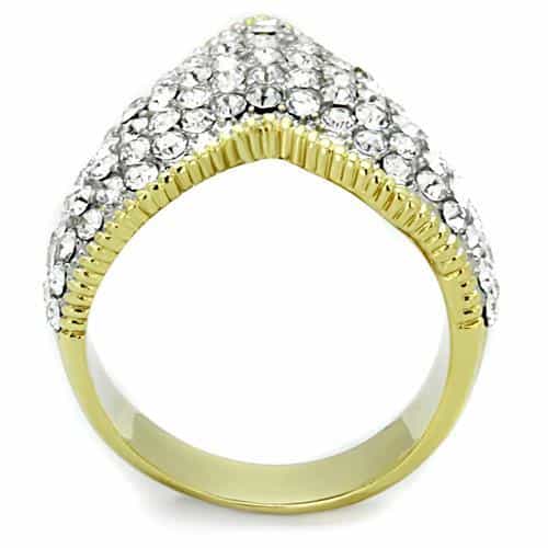 Stainless Steel Pavé V Band Ring | The Stainless Jewelry view 3