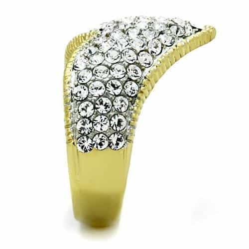 Stainless Steel Pavé V Band Ring | The Stainless Jewelry view 4