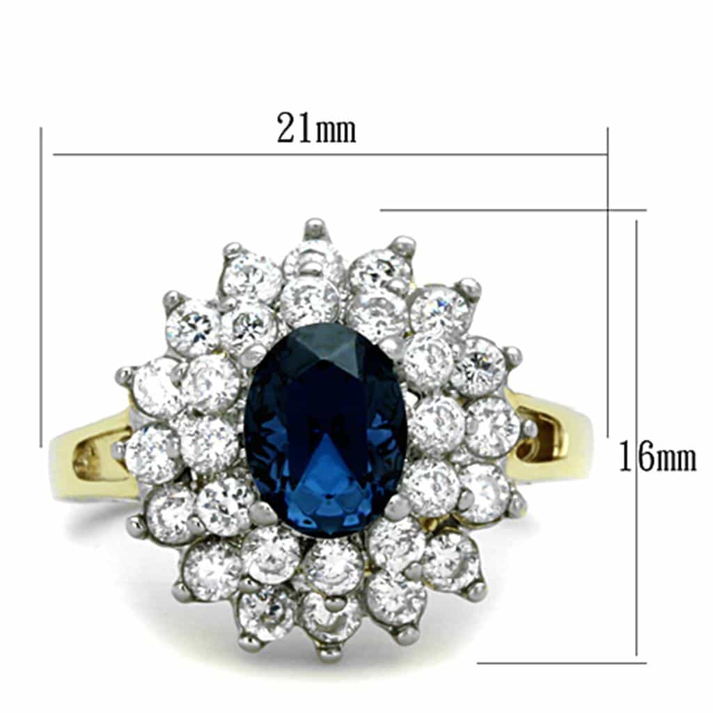 Stainless Steel Sapphire Halo Ring | The Stainless Jewelry view 6
