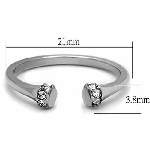 Stainless Steel CZ Paw Print Ring | The Stainless Jewelry view 2