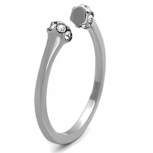 Stainless Steel CZ Paw Print Ring | The Stainless Jewelry view 8