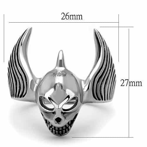Stainless Steel Devil Horn Skull Ring | The Stainless Jewelry view 2