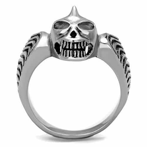 Stainless Steel Devil Horn Skull Ring | The Stainless Jewelry view 7