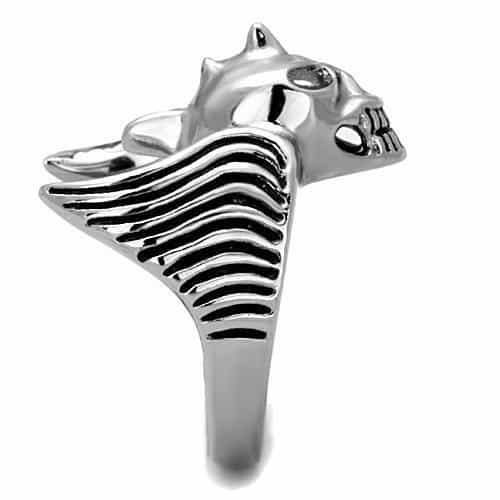 Stainless Steel Devil Horn Skull Ring | The Stainless Jewelry view 8