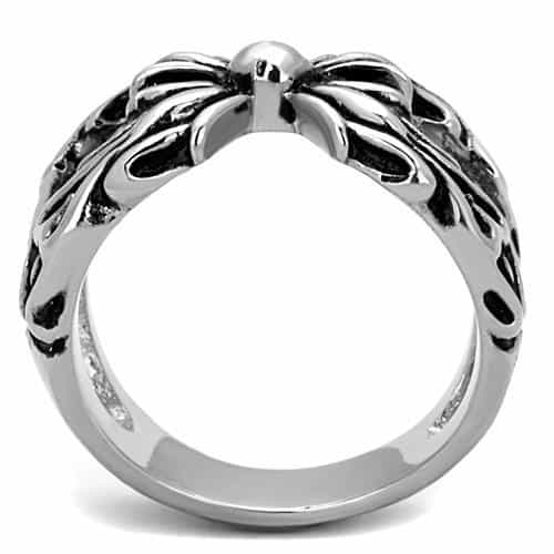 Stainless Steel Gothic Fleur Cross Ring | The Stainless Jewelry view 7