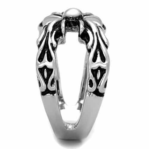 Stainless Steel Gothic Fleur Cross Ring | The Stainless Jewelry view 8
