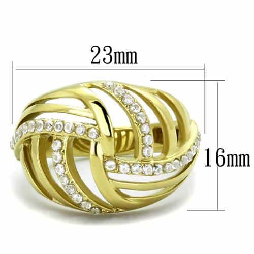 Stainless Steel Leaf Bypass Ring | The Stainless Jewelry view 2