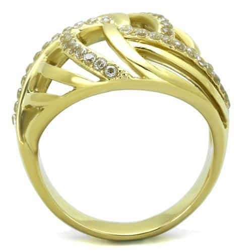 Stainless Steel Leaf Bypass Ring | The Stainless Jewelry view 7