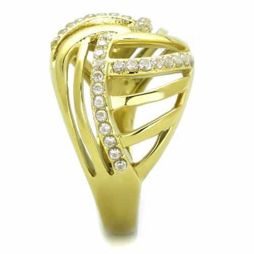 Stainless Steel Leaf Bypass Ring | The Stainless Jewelry view 8