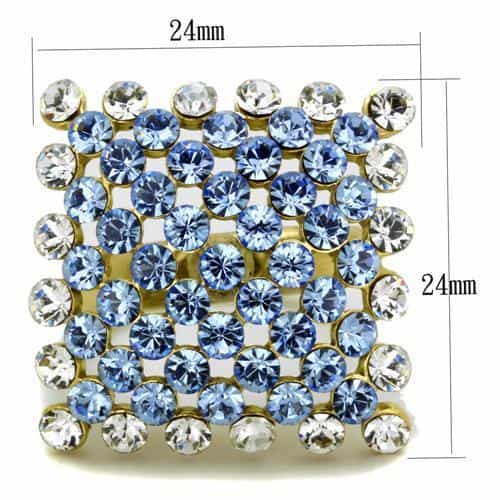 Stainless Steel Blue Crystal Cascade Ring | The Stainless Jewelry view 6