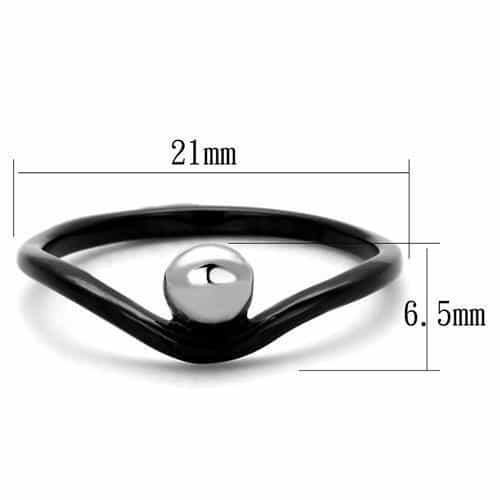 Stainless Steel Black IP Pearl Open Ring | The Stainless Jewelry view 6