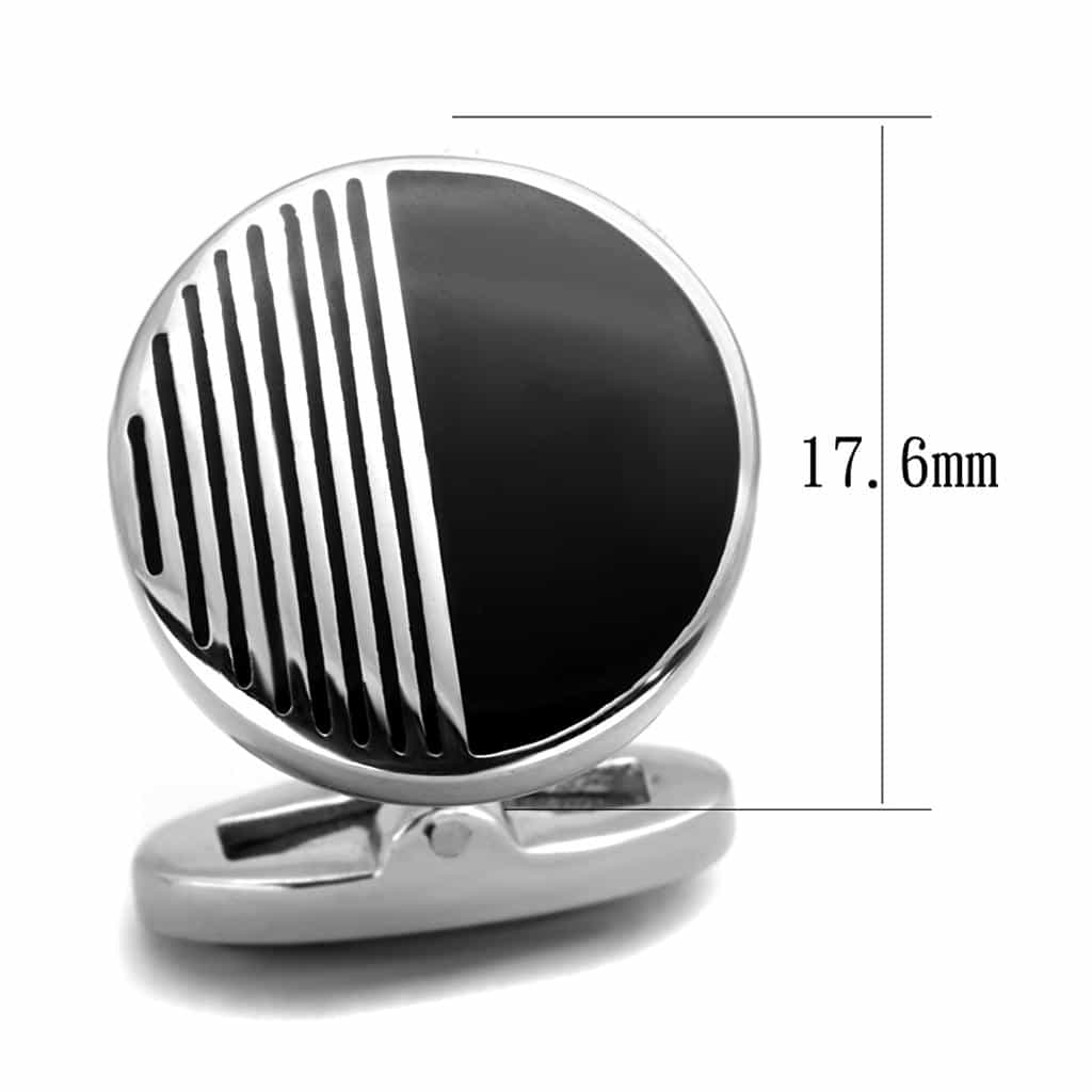 Stainless Steel Stripe Diagonal Cufflink | The Stainless Jewelry view 2