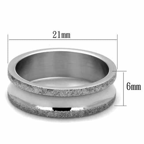 Stainless Steel Sandblast Stripe Band Ring view 6