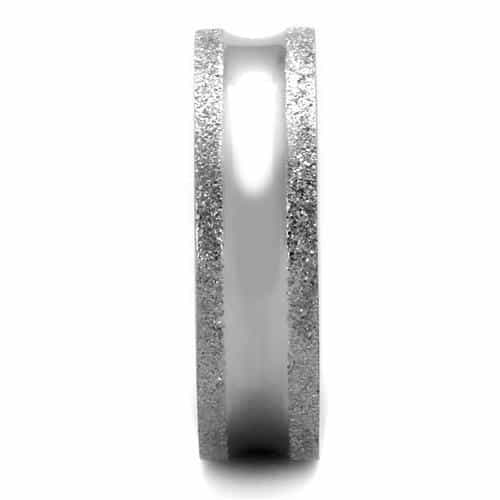 Stainless Steel Sandblast Stripe Band Ring view 8