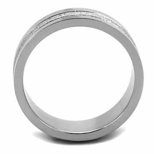 Stainless Steel Sandblast Wide Band Ring | The Stainless Jewelry view 3