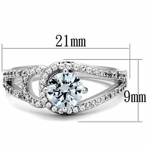 Stainless Steel CZ Round Pave Split Halo Ring view 6