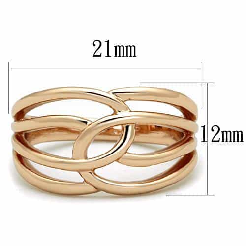 Stainless Steel Rose Gold Interlocking Ring view 2