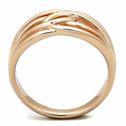 Stainless Steel Rose Gold Interlocking Ring view 7