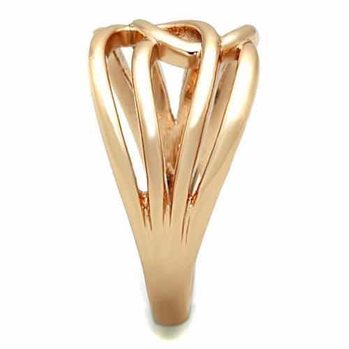 Stainless Steel Rose Gold Interlocking Ring view 4