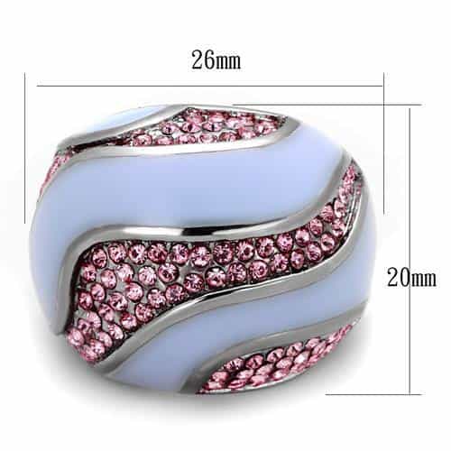 Stainless Steel Lavender Pink Stripe Ring | The Stainless Jewelry view 6