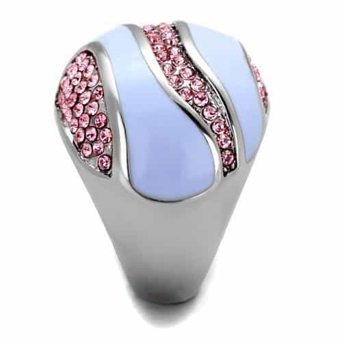 Stainless Steel Lavender Pink Stripe Ring | The Stainless Jewelry view 8