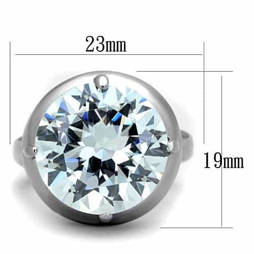 Stainless Steel Round Halo Tall Ring | The Stainless Jewelry view 6